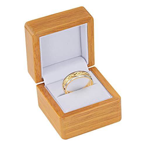 Willis Judd 7mm Titanium Ring for Men Engraved I Love You In Wooden Gift Box Wedding Band Ring Mens Engagement Ring Groove Promise Ring Comfort Fit Size Z