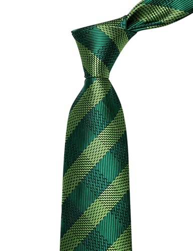 Image of YourTies Men's Neckties Striped Tie and Plaid Neckties for Men Woven Silk Tie Gold Tie Clip Set
