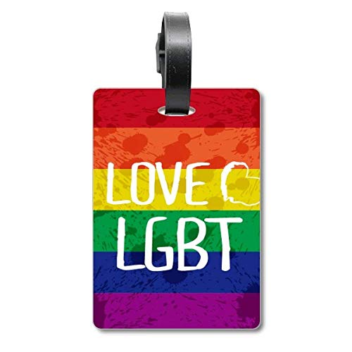 Étiquette bagage cœur arc-en-ciel LGBT évite les erreurs au terminal
