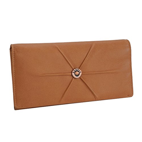 Branco Leder - Exquisite XL Damen Geldbörse, Portemonnaie, Lederbörse, Ladys Wallet - fein strukturiertes weiches Leder in versch. Farben - präsentiert von ZMOKA® (Orange)