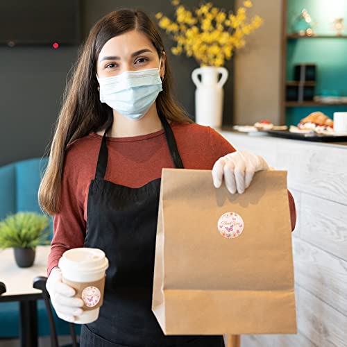 Heyfibro 500 Pcs Thank You Sticker Roll, 1.5" Butterfly Thank You Stickers Labels For Small Business, Baking Packaging, Round Sticker Tags For Gift Cards, Envelopes Seals, Wedding #TOP6