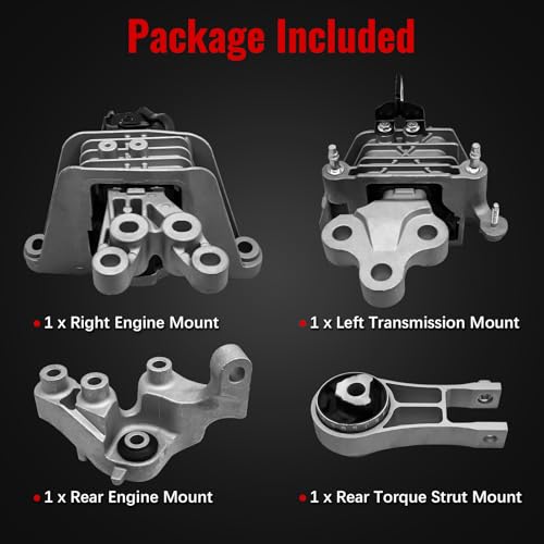 68224744AB Engine Motor Mount Transmission Mount Torque Strut Mount Set Fit for Chrysler Pacifica 3.6L V6 2017-2023, for Voyager 3.6L V6 2020-2022, Replace 68485537AA 68224742AD 68224746AB - Thumbnail 7