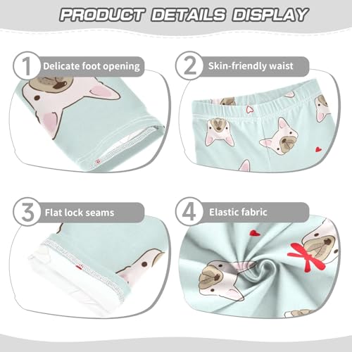 Bow Tie Puppy Girls Leggings,Workout Leggings for Girls Toddler Athletic Legging Size for 3-10T3