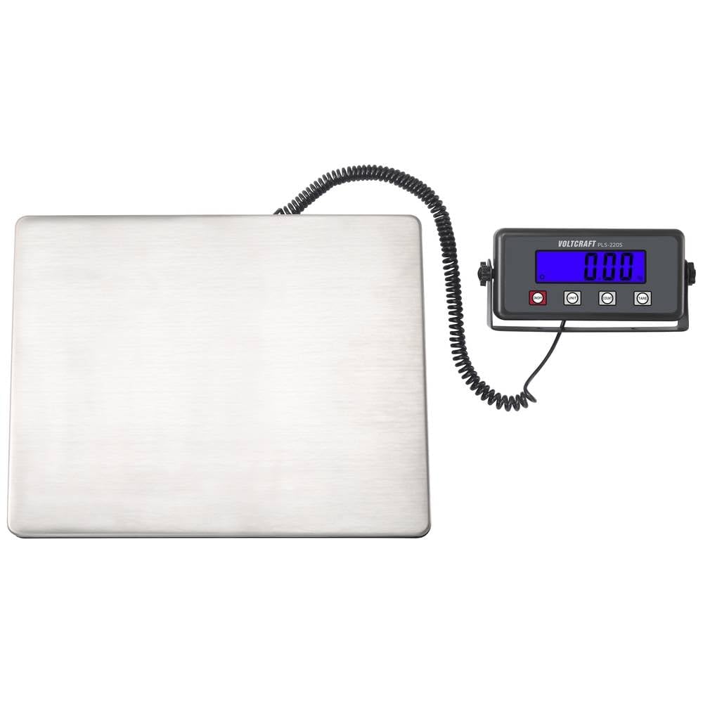 VOLTCRAFT PLS-220S Plattformwaage Wägebereich (max.) 200 kg Ablesbarkeit 50 g batteriebetrieben, netzbetrieben Edelstah