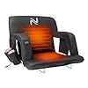 NAIZEA Heated Stadium Seats Bleacher Seat with Back Support & Arm Armrest, Portable 6 Reclinng Positions Stadium Chair for Sports Events, Outdoors（Power Bank is Not Included