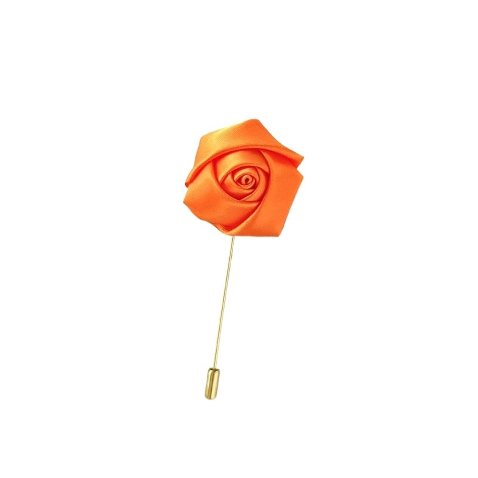 EYZJQSTUV Wedding corsage， Boutonniere Silk Multicolor Men Groom Wedding Corsage Brooch(Orange)