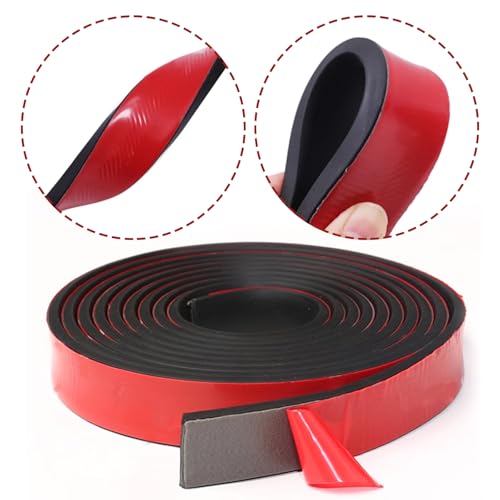 Gummistreifen Selbstklebend, 5m × 25mm × 2mm Neopren Gummimatte Haltbar Gummi Klebeband Abdichtung Neopren Gummistreifen Vollgummi Gummiprofil für Dichtungen DIY Bodenbeläge Schutz Stoßdämpfung