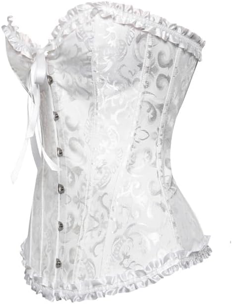 Moonight Corsets for Women Renaissance Floral Lace up Boned Overbust Corset Bustier Shapewear - Image 5