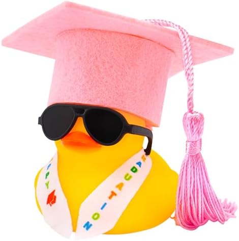 wonuu Mini Graduation Rubber Duck with Stole Sash Sunglasses Graduate Hat, Funny Graduation Gifts Rubber Ducks Graduation Rubber Ducky Grad Gift Car Decorations for Graduation Duckies, Pink wonuu Mini Graduation Rubber Duck with Stole Sash Sunglasses Graduate Hat, Funny Graduation Gifts Rubber Ducks Graduation Rubber Ducky Grad Gift Car Decorations for Graduation Duckies, Pink