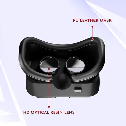Image of Dood (15 Years Warranty) Virtual Reality VR Headset with Touch Button for Watching Movies,Playing Games Compatible with All Smartphones Upto 7 inches (Black)