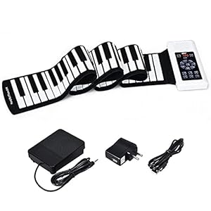 Elektronisch oprolbaar pianotoetsenbord met touchscreen en pedaal, 88 toetsen handrol draagbare piano, ingebouwde…