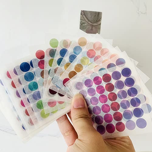 100Sheets Washi Dot Stickers, Circle Stickers,Color Coding Dots Labels,Assorted Color Code Sticker, For Planners Diy Scrapbooking Junk Journal Photo Decorative Labels Envelope Seals Do List Calendar #TOP1