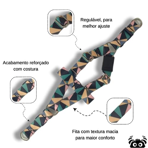 Coleira Peitoral pet ajustável com guia segura para cachorros modelo abstrata (Pequeno)