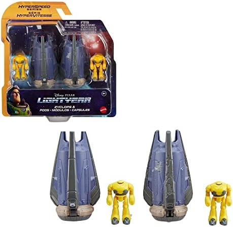 Disney Pixar Lightyear Hyperspeed Series Zyclops Space Pod Battle Damage & Zyclops Figure, 3.78 Inch Long Vehicle & 1.75 Inch Figure, Toy 4 Years & Up, HHJ96