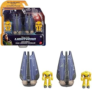 Disney Pixar Lightyear Hyperspeed Series Zyclops Space Pod Battle Damage & Zyclops Figure, 3.78 Inch Long Vehicle & 1.75 Inch Figure, Toy 4 Years & Up, HHJ96