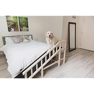 Gentle Rise Dog Bed Ramp | New & Improved Non-Slip Flooring | 74" Long and Supports Small, Large, Elderly Dogs 130+ LBS Capacity