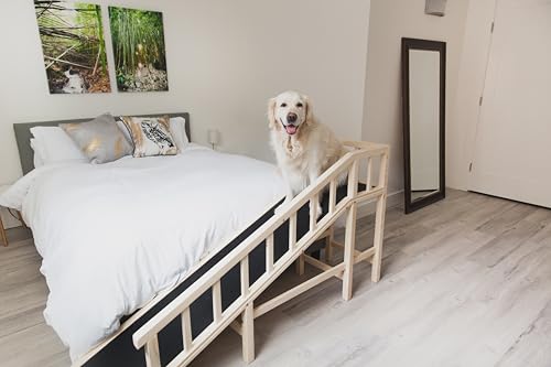 Gentle-Rise-Dog-Bed-Ramp-New-Improved-Non-Slip-Flooring-74-Long-and-Supports-Small-Large-Elderly-Dogs-130-LBS-Capacity