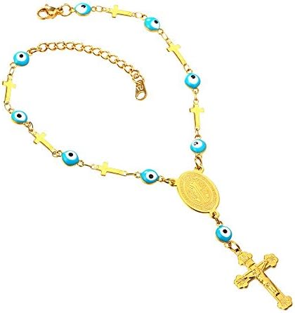 U7 Men Women Rosary Necklace Catholic 