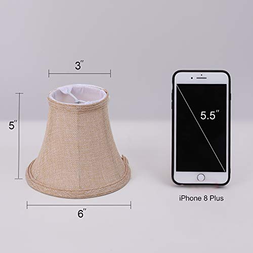 Wellmet Small Lamp Shade,Only For Candle Bulbs,Clip-On Drum Lamp Shades,Set Of 6, 3X6X5 Inches #TOP2