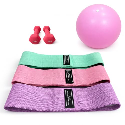 YASPROX Pilates-Set für zu Hause – Pilates-Trainingsset mit Widerstandsbändern, Pilatesball & Zubehör – Home-Workout-Fitness-Set.
