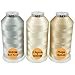 New brothreads -25 Options- Various Assorted Color Packs of Polyester Embroidery Machine Thread Huge Spool 5000M for All Embroidery Machines - Neutral Colors