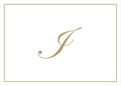 Miniatura 43 de Caspari Tarjetas de notas doradas en caja con iniciales en relieve en letra V, 16 tarjetas y sobres Dorado (Gold V)