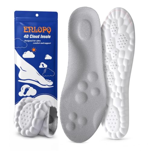 Image of 4D Cloud-Like Comfort Soles for Men - Soft Memory Foam Cushioning Insoles - Trim to Fit Steppers Insoles with Arch Support for Foot Pain Relief and Fatigue Reduction (Gray, US M 14-14.5)
