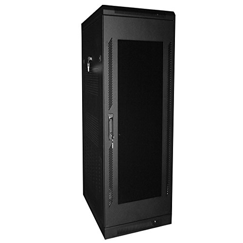 Quest Manufacturing Floor Enclosure Server Cabinet, Acrylic Door, 42 Unit, 6' x 23"W x 31"D, Black (FE4119-45-02)