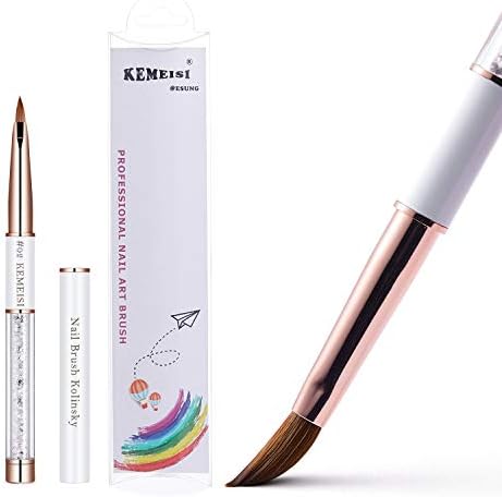 KEMEISI 100% Kolinsky 3D Acrylic Nail Brushes, Acrylic Nail Brush Size # 2-#14 Oval Nail Art Painting Brush for Acrylic Powder Nail Carved Extend Nails (#02)