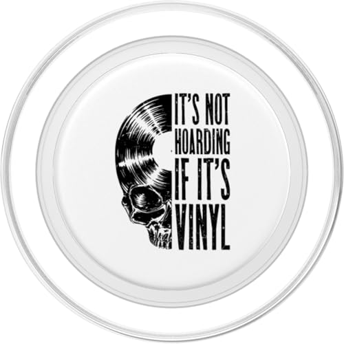 It's Not Hoarding If It's Vinyl Funny Records Lover LP Skull PopSockets PopGrip pour MagSafe – vue 2