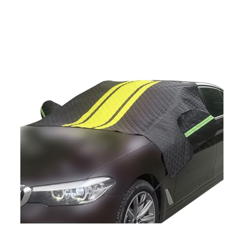 CGEAMDY Frontscheibenabdeckung Auto Eisschutzfolie Scheibenabdeckung, Auto Scheibenabdeckung Winterschutz Abnehmbare, Abnehmbare Windschutzscheibe Abdeckung Universal Personenkraftwagen(Schwarz Gelb)