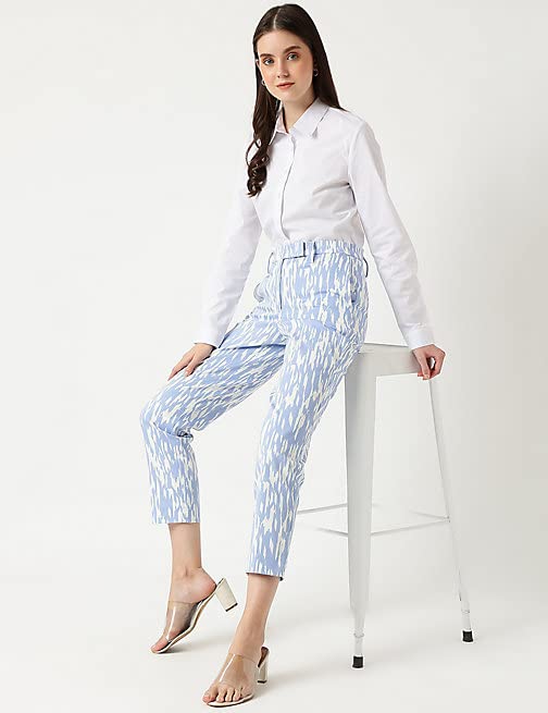 Image of Marks & Spencer Womens Printed Mid Rise Slim Fit Trouser