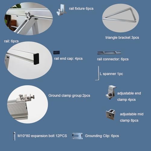 image for CMYYANGLIN Solar Panel Mounting Brackets Kit System Adjustable 30º~45