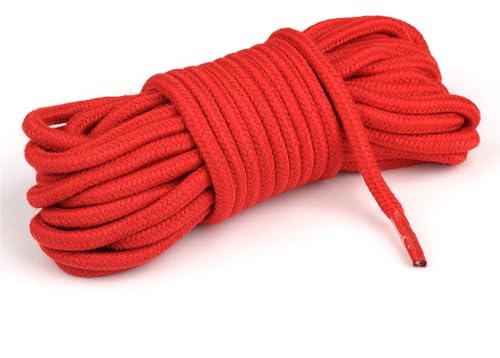 10 m Bondage Seil aus weicher Baumwolle – BDSM Seil für Anfänger Fortgeschrittene – SM Fesselset für erotische Rollenspiele – flexibles Seil für Fesseln und Bondage