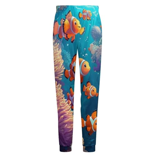 Sea Coral Clownfish Anemone Men's Pajama Bottoms Sleep Lounge Soft Comfy Pants Sleepwear 5