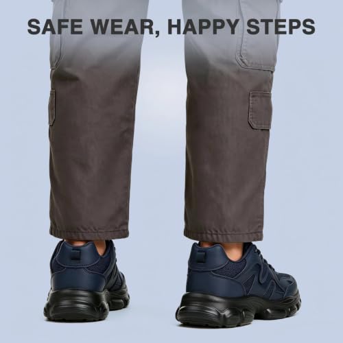 Image of Hogent Steel Toe Shoes for Men Women, Wide & Non-Slip Work Shoes