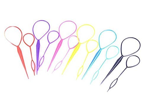 WOIWO 3 Sets(6 Pcs) Plastic Magic Topsy Tail Hair Braid Ponytail Styling Maker Clip Tool (random color)
