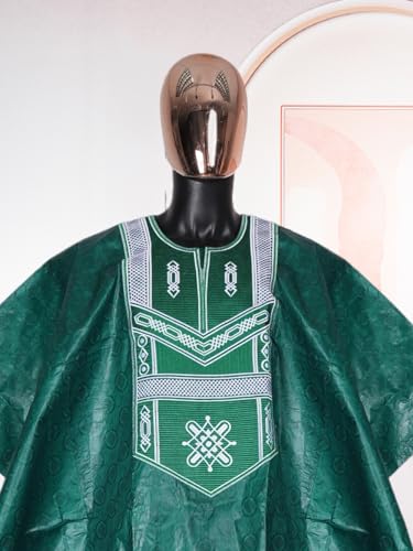 HD Traditional African Clothing for Men Nigerian Man's Agbada Embroidery Bazin Boubou Outfit2