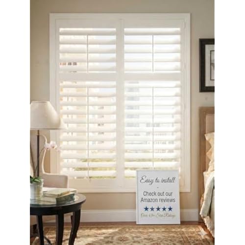 SUNCRAFT SHUTTERS-Plantation Shutters-Interior-Window COVERINGS-Custom Made in 10 Days- DIY Install -Made in North America-Never Needs Painting -25 Year Warranty-Traditional Front TILT Rod