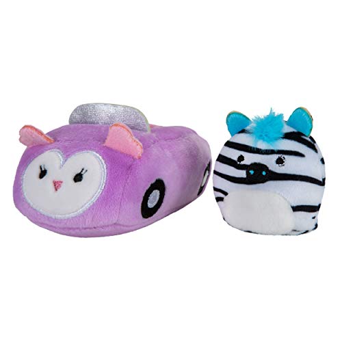 Squishville By Squishmallows Felicia In Carriage & Zeke In Car, Two 2” Soft Mini-Squishmallow Pandacorn And Zebra Plush, Plush Carriage And Car Vehicles, Irresistibly Soft Colorful Plush #TOP6