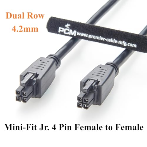 Image of Mini-Fit Jr. 4.2mm 4 Pin Female to Female Receptacle OTS Overmolded Cable Dual Row 4 Circuits Power & Signal Cable Compatible with 39-01-2040, 2451350420 (5PCS, 2M /6.6FT)