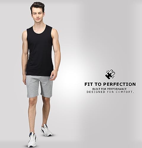 Image of Sleepynuts Regular Fit Terry Cotton Plain Shorts for Men