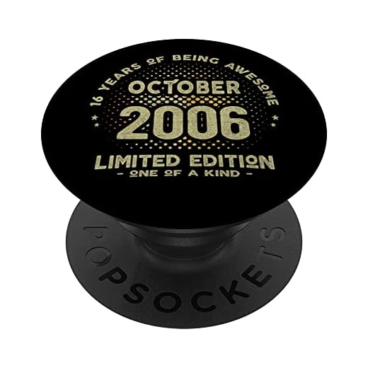 Regalo 16 años Cumpleaños Chico Chica - Octubre 2006 PopSockets PopGrip Intercambiable