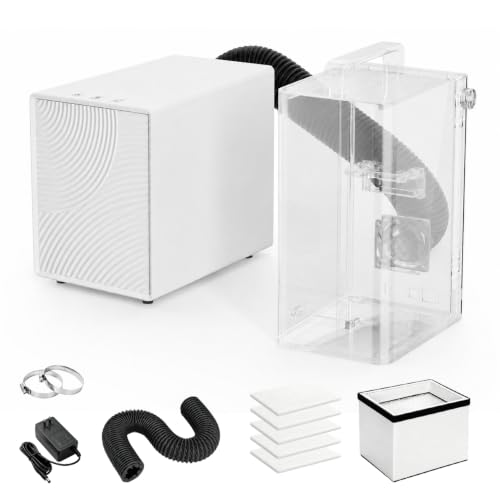 Laser Fume Extractor Compatible with xTool F1 F2 M2 M1 Ultra, LaserPecker LP2 LP4, Desktop Smoke Purifier with HEPA & Activated Carbon 3-Layer Filtration, Portable Smoke Remover for Laser Engraving