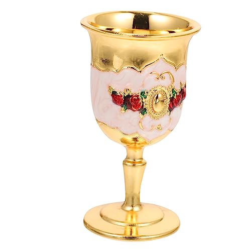UTHCLO Copa De Vino Tallo De Aleación De Zinc Irrompible 150ml Diseño Floral Aleatorio Colores Para Bar Fiesta Casa Reutilizable