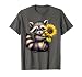 Raccoon Holding Sunflower Cute Flower T-Shirt