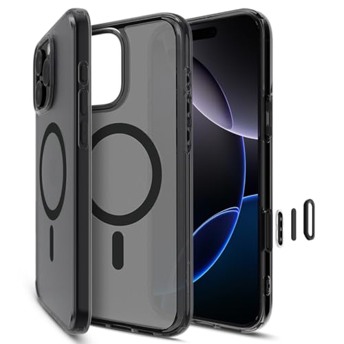 Cover per iPhone 16 Pro Max Ultra Hybrid T MagFit Copertura abilitata per il Controllo fotocamera Compatibile con MagSafe - Frost nero