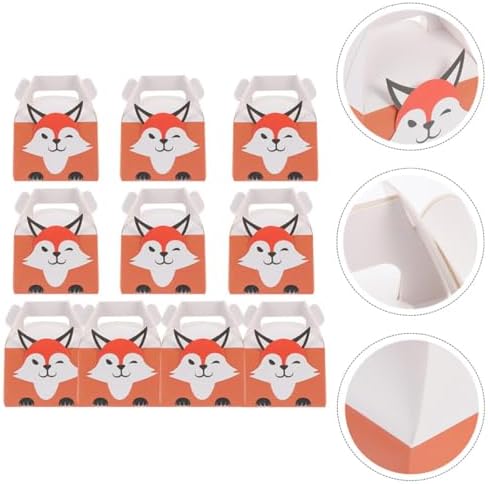 NUOBESTY 20 adet küçük bisküvi kutusu, hayvan motifli, taşınabilir kağıt şeker kutuları, parti ve pasta ve tatlılar için misafir hediye kutuları - Görsel 6