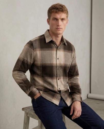 Image of DEELMO Men's Cotton Blend Printed Checkered Casual Shirt | Full Sleeve Button Down Regular Fit Collared Shirt | Soft & Breathable Everyday Wear for Office (Available in Plus Size)