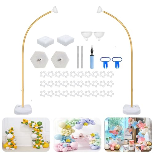Ballonbogen Gestell Kit, Verstellbarer Ballonständer Halbbogen Luftballon Girlande Ständer, Freie Biegung Luftballonbogen, Luftballon Bogen Gestell Für Hochzeit, Graduierung, Geburtstag (2.5+2.5m)